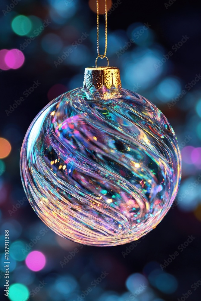 Poster A delicate glass ornament hangs from a string, ready for use in various settings