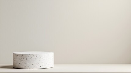 Modern minimalist product display on soft beige stage for online branding