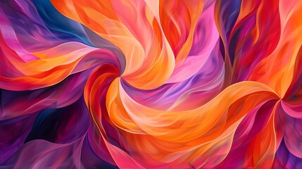 Obraz premium Abstract Swirling Colors: Orange, Purple, Pink, and Blue