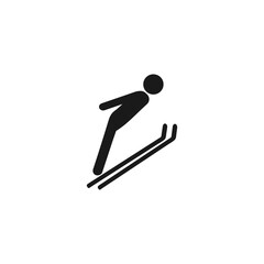 Ski Jumping icon isolated on white background.