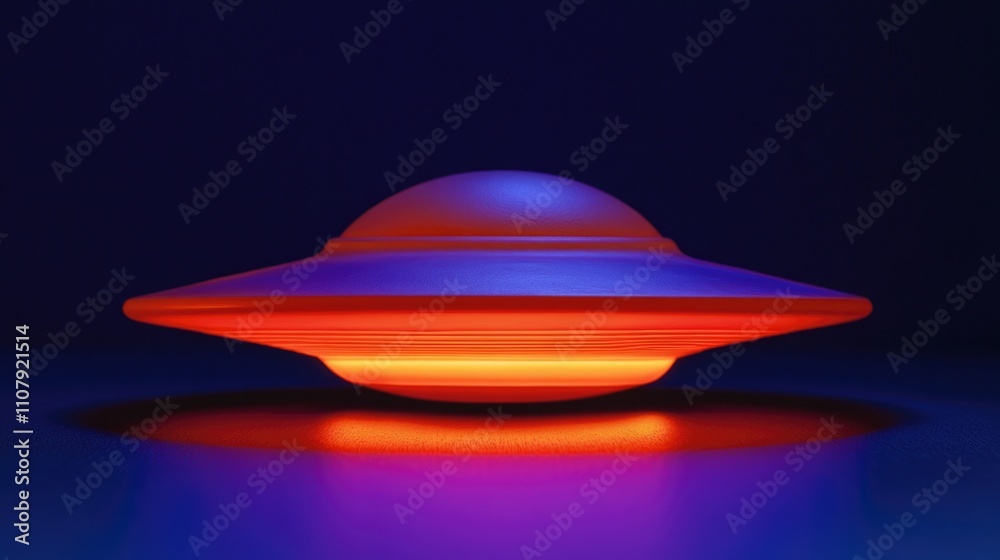 Poster A close-up of a red and blue object on a blue surface, ideal for use in designs related to technology or innovation