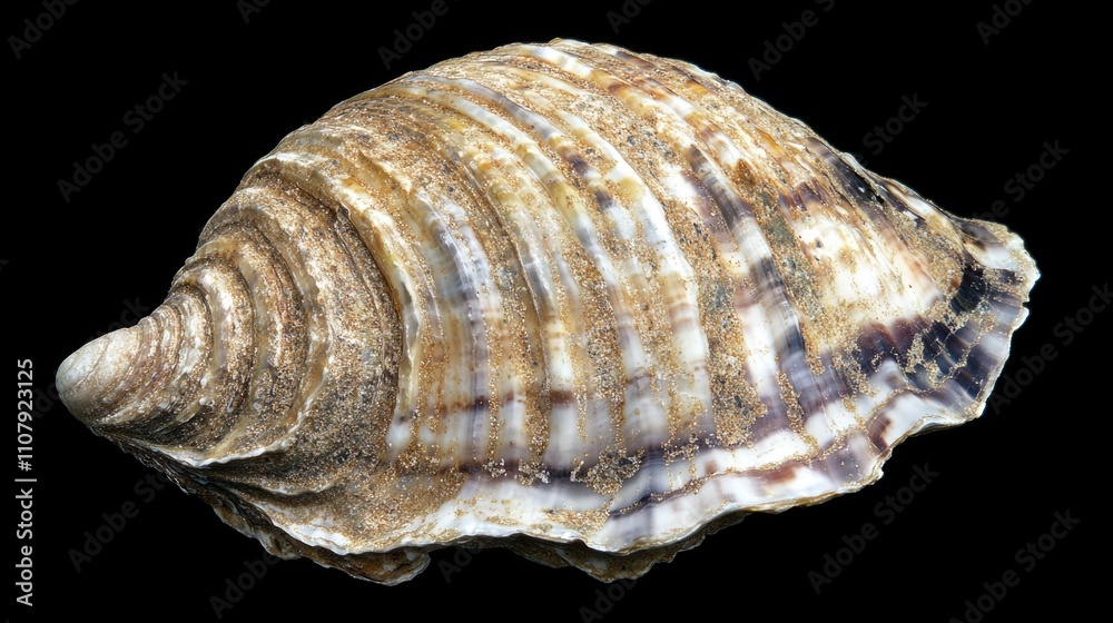 Poster a close-up shot of a single shell against a black background