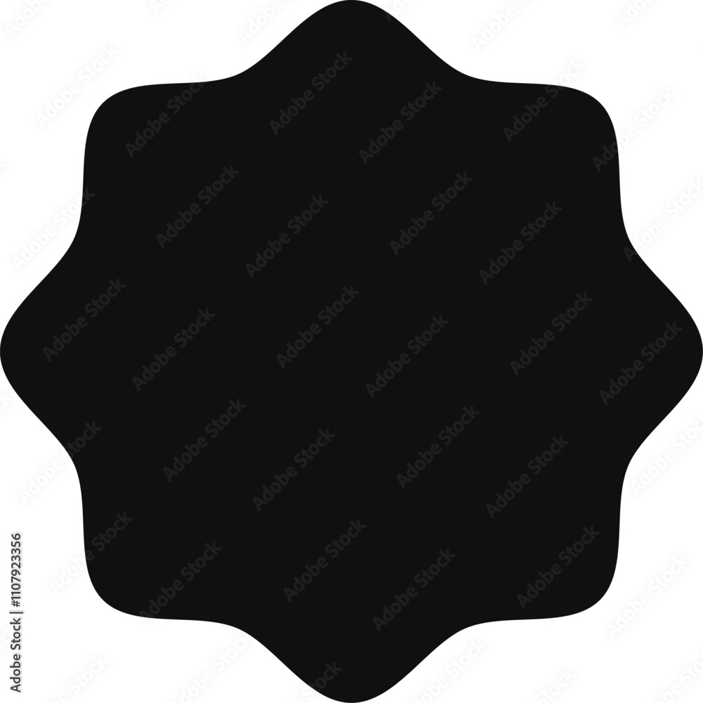Poster black star with wavy edges creates a dynamic and eye catching design element, perfect for adding a t