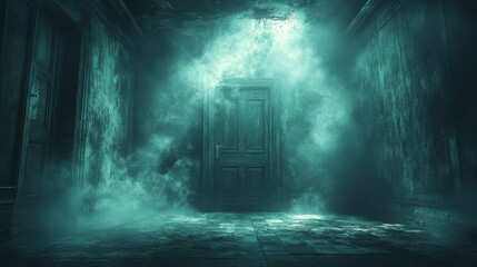 Obraz premium the dark mysterious abandoned room fantasy scene 3d rendering