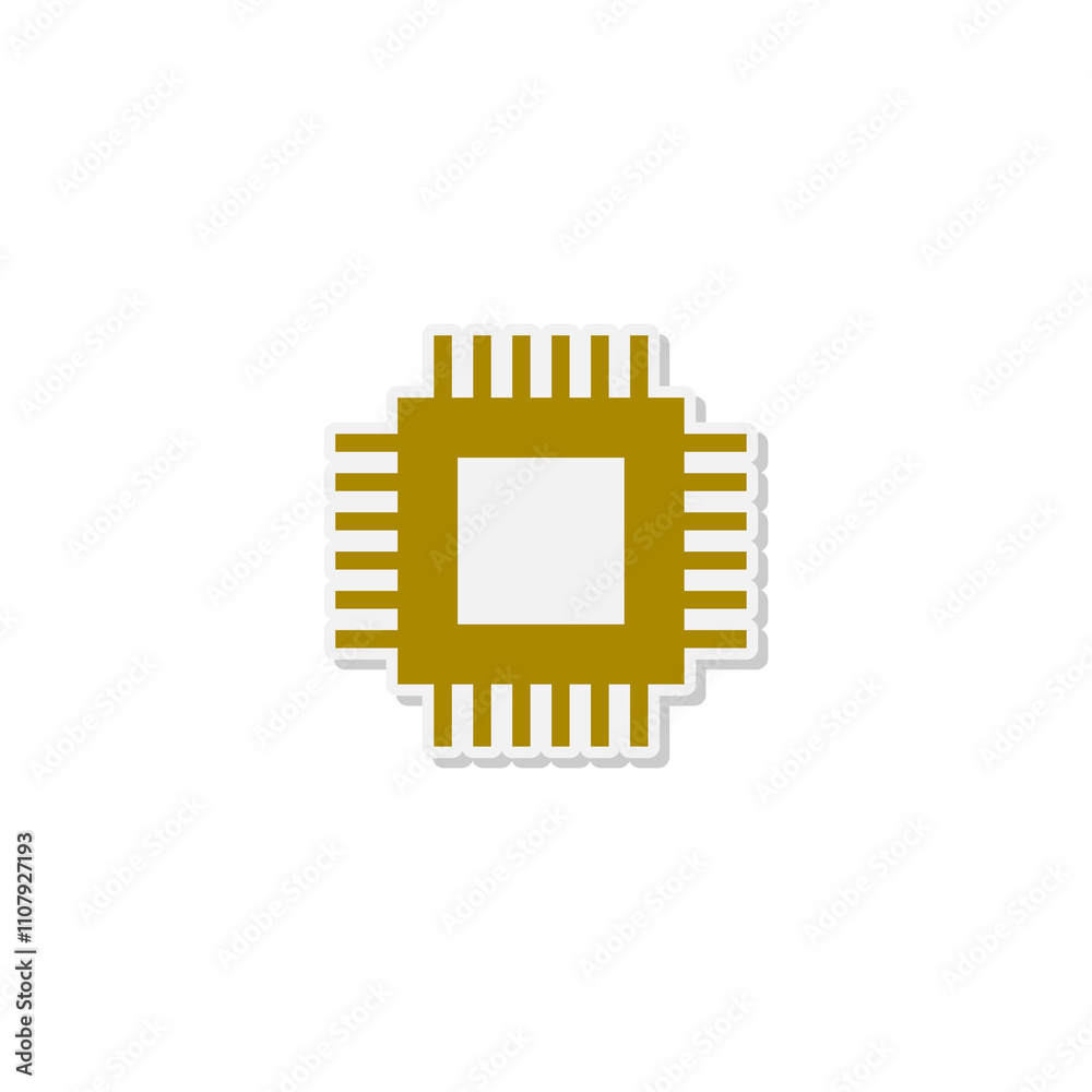 Poster cpu processor icon isolated on transparent background