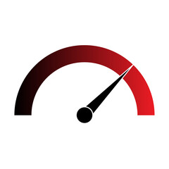 Gauge Meter Icon. Speedometer Icon. Tachometer or Odometer Display. Vector Illustration.