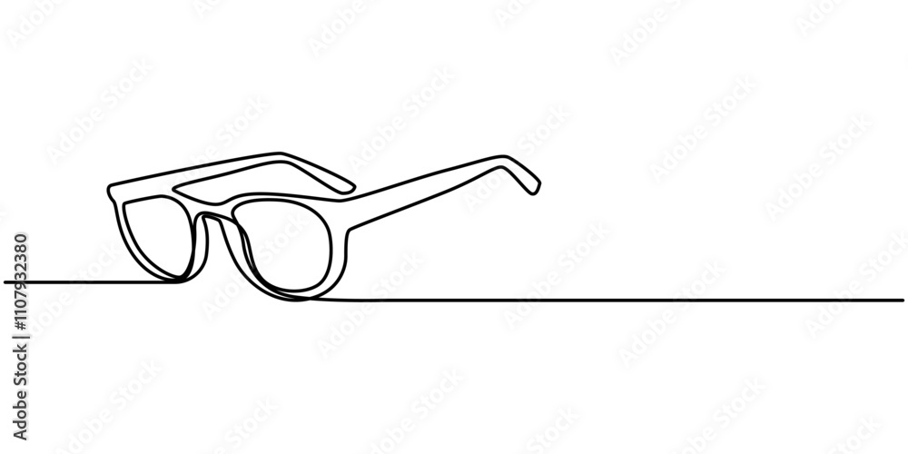 Aufkleber glasses icon line continuous drawing vector. one line glasses vector background. eyeglasses icon. co