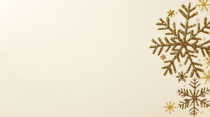 Obraz premium A simple Christmas border with gold accents and a subtle snowflake pattern, adding elegance to a card