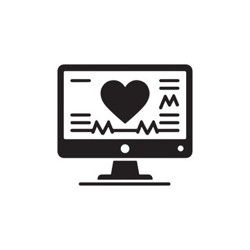 recommend clip art: Computer Monitor With Heart icon, silhouette vector
                    