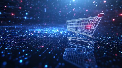 Abstract Image of a Shopping Cart in the Form of a Starry Sky