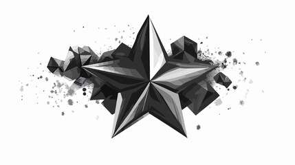 Elegant Grayscale Star on Geometric Art Background