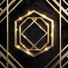 Elegant Geometric Shape Golden Glitter Background Image – Ideal for Modern and Creative Designs