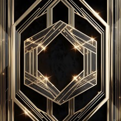 Elegant Geometric Shape Golden Glitter Background Image – Ideal for Modern and Creative Designs