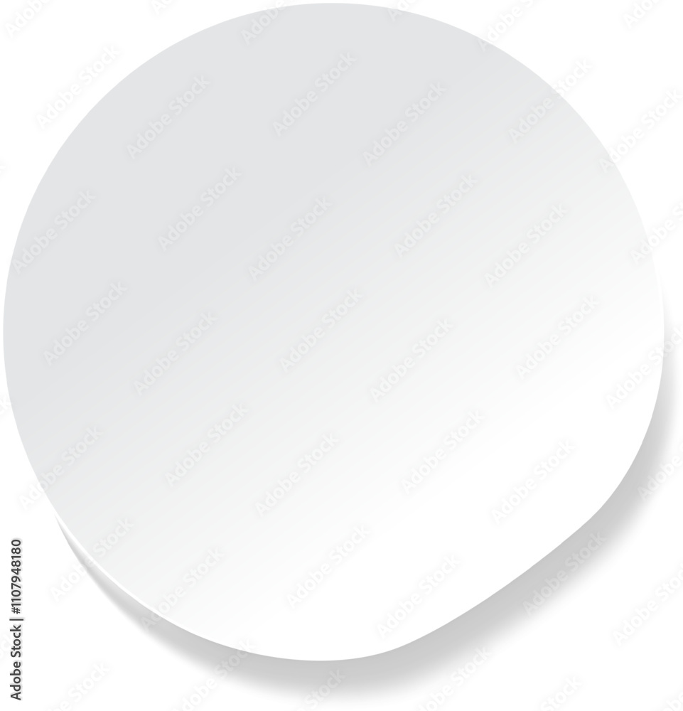 Poster round white blank sticker with a shadow, perfect for personalizing with your own messages or designs