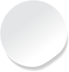 Round white blank sticker with a shadow, perfect for personalizing with your own messages or designs. Ideal for adding a custom touch to any project or promotion