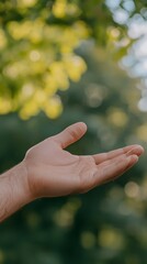 An empty hand reaching out.