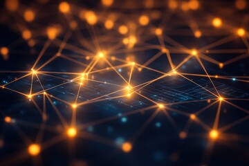 Fototapeta premium Abstract Connected Network with Glowing Points
