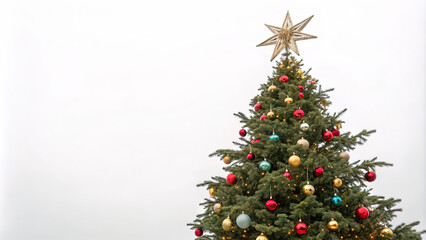 Fototapeta premium Christmas tree isolated on white background