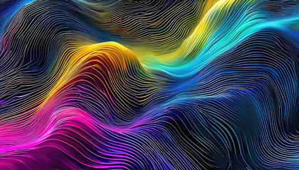 psychedelic lines surrealism, abstract gradient background with lines