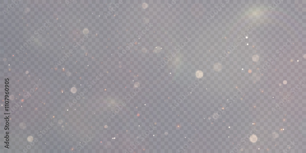 Aufkleber gold dust light bokeh. christmas glowing bokeh and glitter overlay texture for your design on a tran