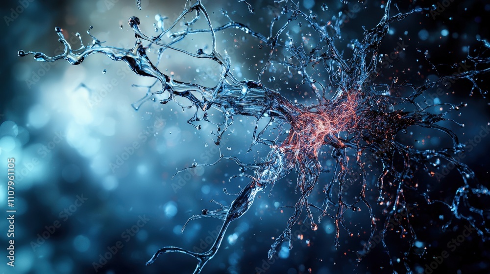 Poster Dynamic representation of emotional limits through abstract neural connections digital art science conceptual close-up view