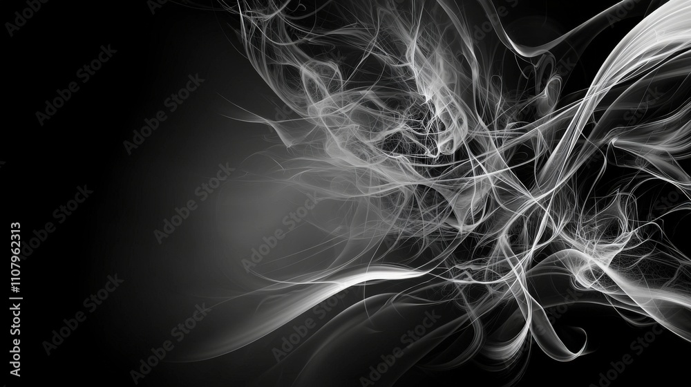 Poster dynamic black and white abstract patterns modern digital art and creative exploration for visual imp