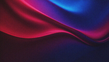 Obraz premium Vibrant burgundy and blue grainy noise gradient luxury abstract background, motion liquid flow wave pattern, grain effect.