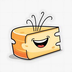Happy Cheese Cartoon Image – Perfect for Fun and Playful Designs