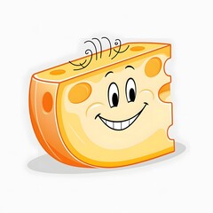 Happy Cheese Cartoon Image – Perfect for Fun and Playful Designs