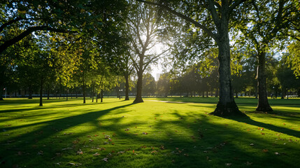 Fototapeta premium A lush view of a green park