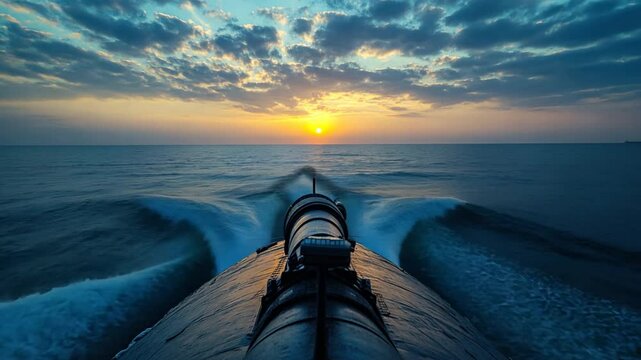 A submarine's periscope emerging above the water, scanning the horizon for potential threats.