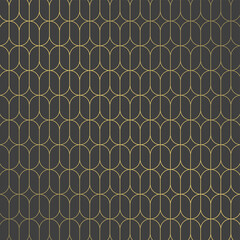 Obraz premium Luxury Golden Geometric Linear Fence Pattern Background Decorative Vector Illustration