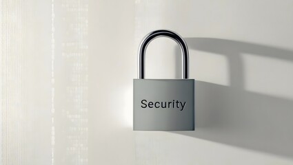 Fototapeta premium Digital Security: A Closed Padlock, Binary Code Background. Secure your data!