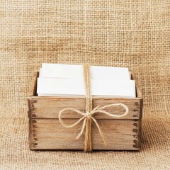 Festive personalized gift box packaging rustic wooden box minimalist wrapping style
