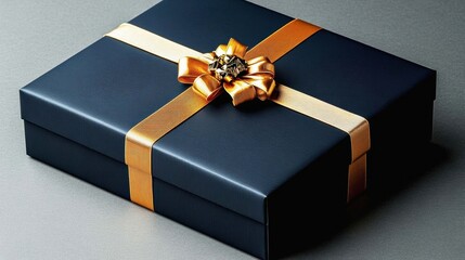 Elegant matte black festive gift box packaging with minimalist design