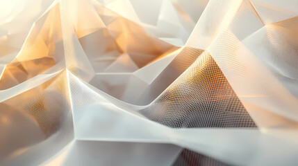 A visually arresting abstract design of geometric web built from crystalline structures, evoking the elegance and complexity of nature's intricate patterns in art form. Crystalline. Illustration