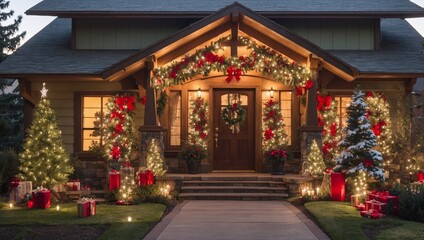 Fototapeta premium Christmas Decorations Brighten Home in Bend