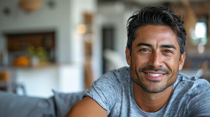 Obraz premium A man with a warm smile likely captured in a social media or dating app profile picture.