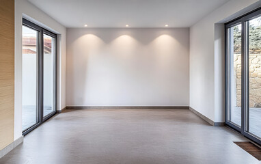 Fototapeta premium Spacious modern interior with natural light and minimalist design features