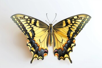 Naklejka premium Butterfly themed comment frame on white background.