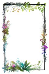 Wei&szlig;e Design Vorlage Hintergrund Rahmen - Pflanzen und Bl&uuml;ten