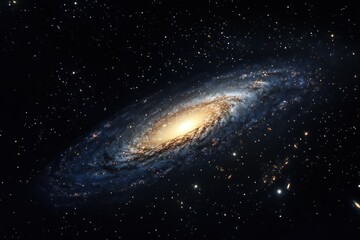 Obraz premium Spiral Galaxy in Deep Space Amidst Distant Stars