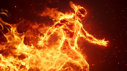 Mysterious and symbolically intense inferno. Infernal. Illustration