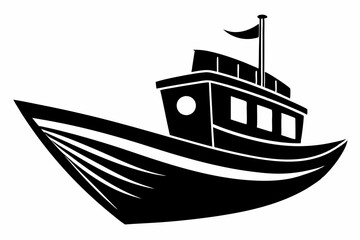 boat line art silhouette vector illustration