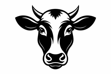 cow head line art silhouette vector illustration
