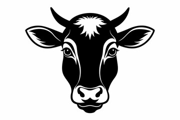 cow head line art silhouette vector illustration