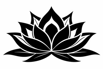 Fototapeta premium lotus flower line art silhouette vector illustration