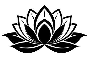 Fototapeta premium lotus flower line art silhouette vector illustration