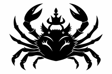 king crab line art silhouette vector illustration