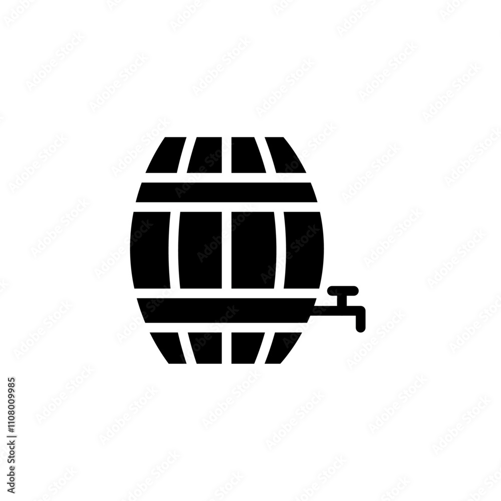 Poster barrel of beer icon web design in vector